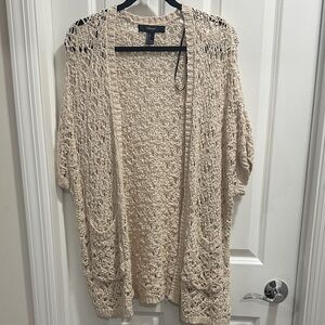 Forever 21 Women's Cream Open-Knit Cardigan